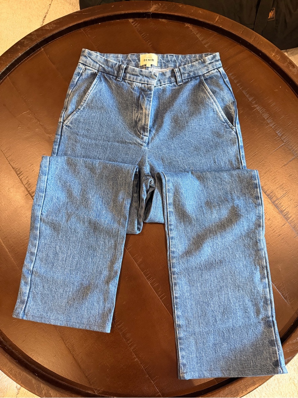 Sézane Denim High Rise Wide Leg Jeans Size 38 Blue Trouser Style